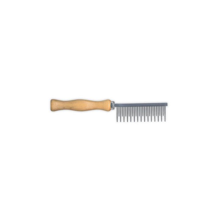 Peigne Manche Bois Dents Alternées