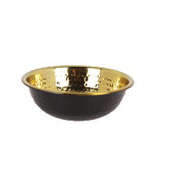 GAMELLE NOIRE DORÉE MARTELÉE