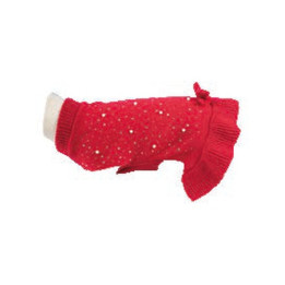 Pull rouge sequins pour chien