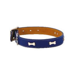 COLLIERS CUIR INDIGO