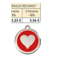 Médaille chat Red Dingo - Cœur rouge